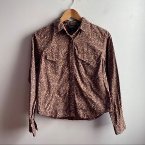 Lauren Ralph Lauren 90’s brown floral western top
